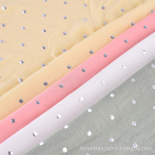 Knit Foil Printed Polka Dot Single Jersey Fabric